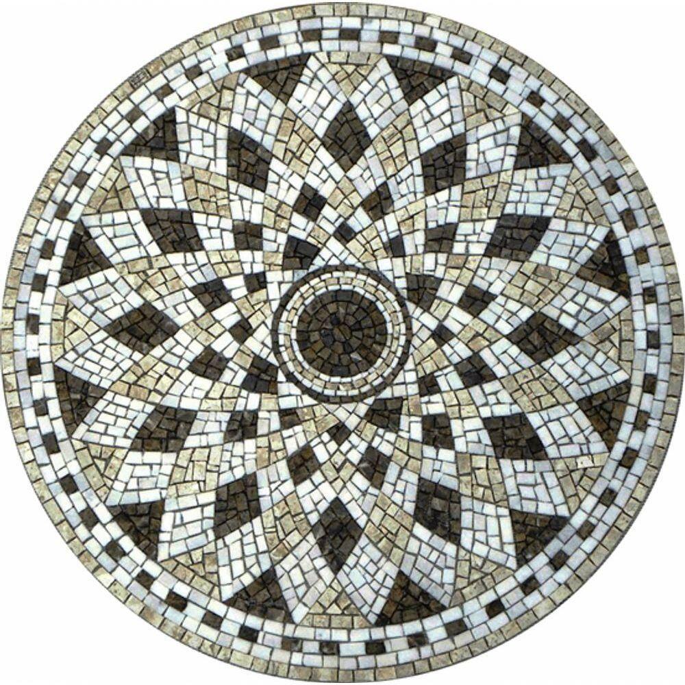 Piso Em Mosaico Romano Semente De Girassol I Tamanho 120cm