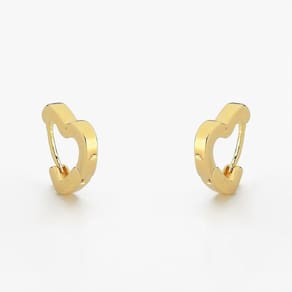 Brinco Argola De Coração Lisa Banhado A Ouro 18k Pequeno