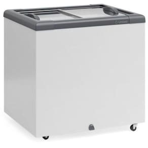 Freezer Plano Vidro Reto Deslizante Com Led Ghd200l Gelopar Expositor 210 Litros Cinza 110v
