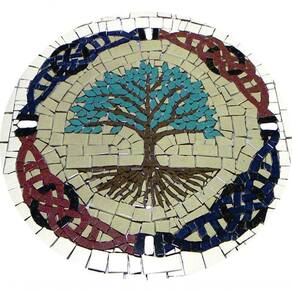 Mosaico árvore Da Vida E Do Conhecimento Celta I Cerâmica Tamanho 100cm