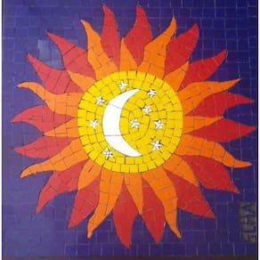 Mosaico Para Piscina - Sol Em Mosaico