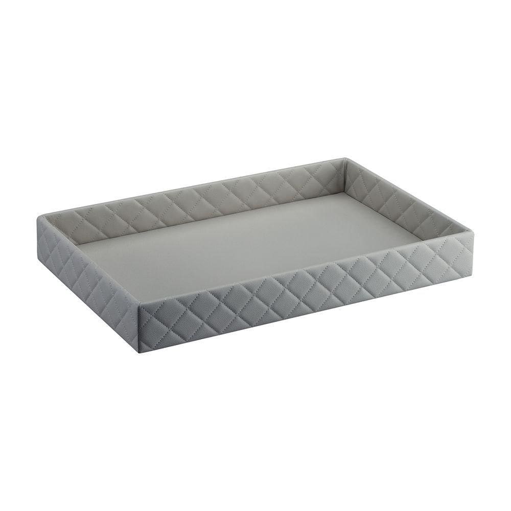 Bandeja Hara Sophia Matelassê Em Couro Ecológico 60x40x8cm Cor:cinza
