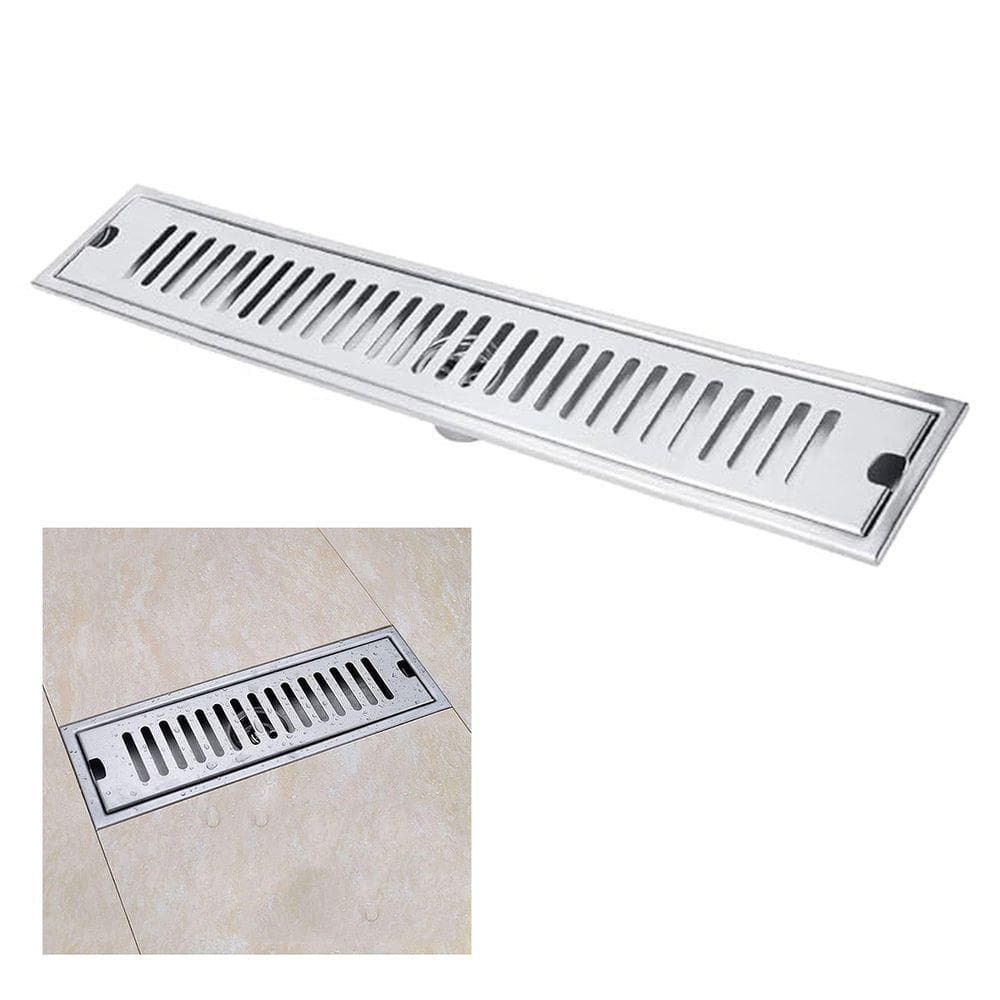 Ralo Linear Inox 40cm Banheiro Area Externa Anti Odor Anti Inseto Lavabo Piscina Quintal Higienico