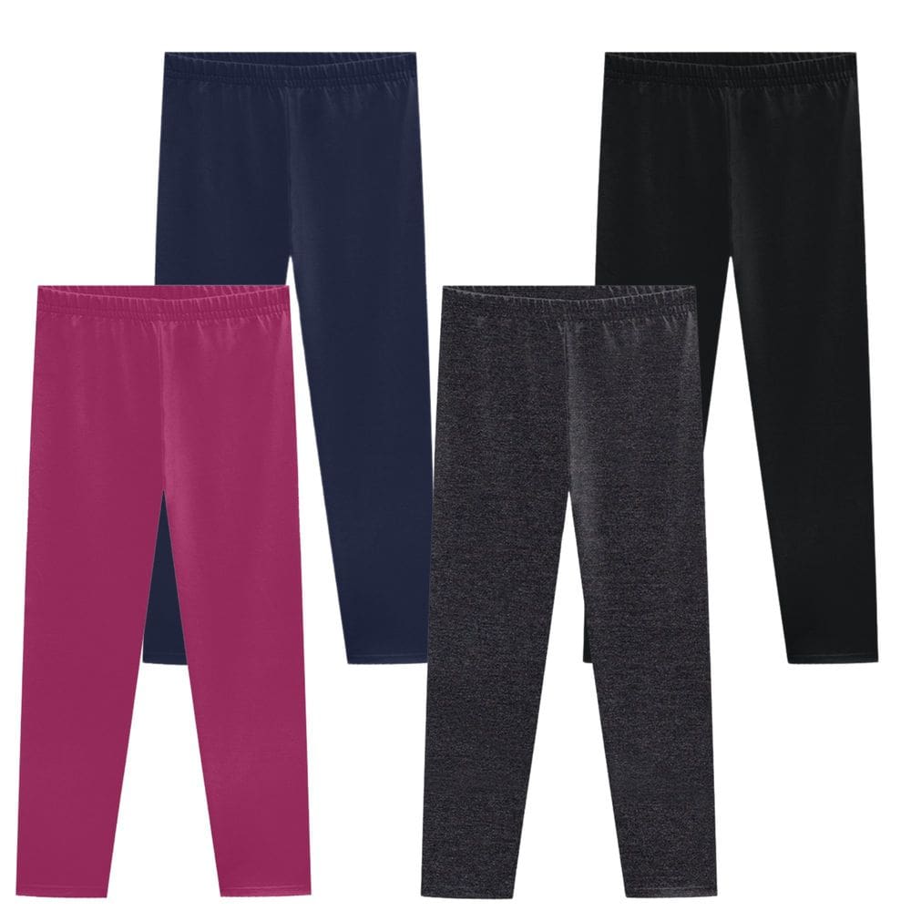 Kit 4 Calças Legging Molecotton Kyly Infantil Menina Flanelada