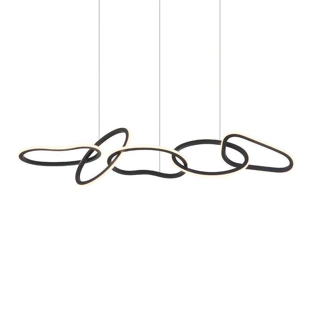 Lustre Pendente Nordecor Zena 2596 Preto Led Bivolt