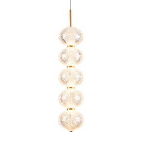 Lustre Pendente Nordecor Luse 2797 Ouro Champagne Led Bivolt