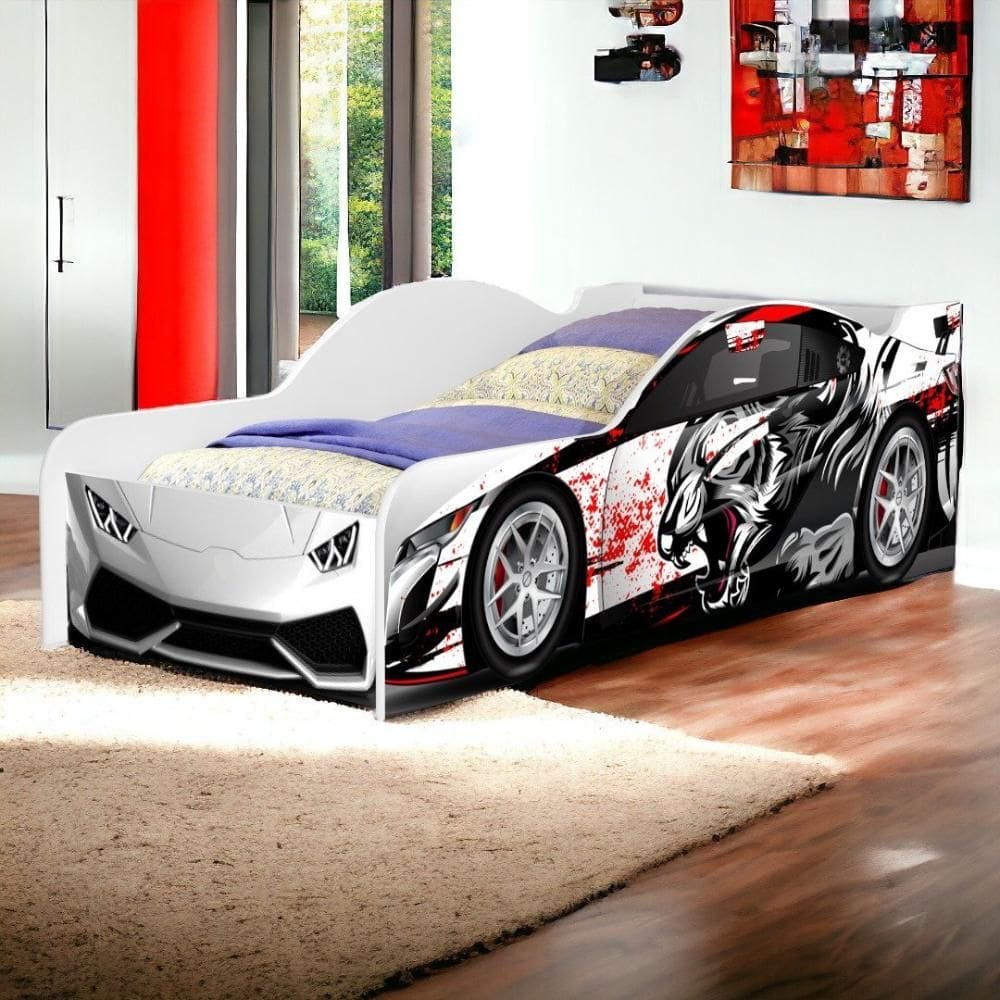 Cama Infantil Carro Cinza com Colchão Cambel