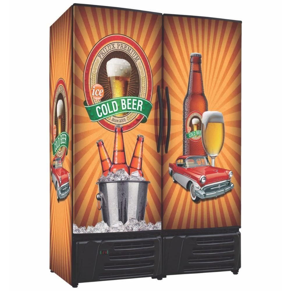 Cervejeira 2 Portas Cegas Rf019 Premium Frilux Refrigerador Com Porta Adesivada 1200 Litros 220v