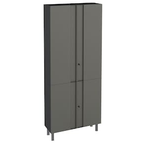 Armário Multiuso Aço Multibox 4 Portas com Chave Cinza/Preto - Telasul