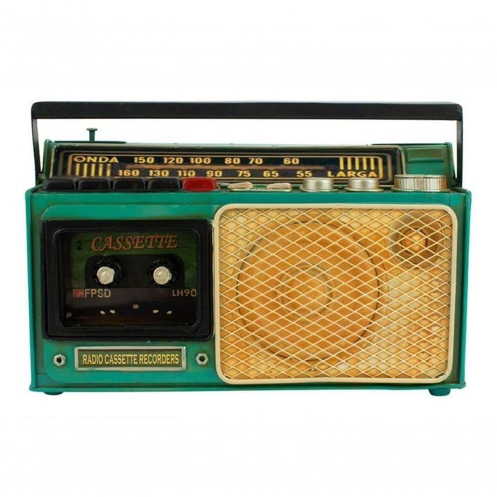 Rádio Antigo Cofrinho 18.5x8.5x28cm Estilo Retrô - Vintage