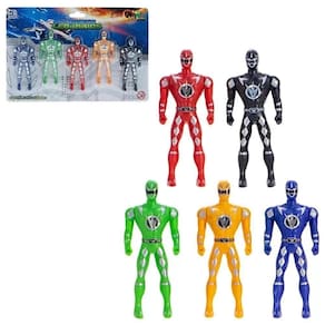 Kit Bonecos Rangers 5 Guerreios Figura Acao Lendario Força Ranger Articulado