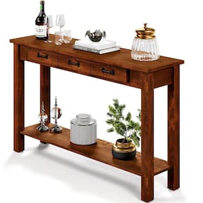 Aparador Buffet Sala De Estar 01 Gaveta 145cm W02 New Rústico Madeira Maciça Imbuia - Lyam Decor
