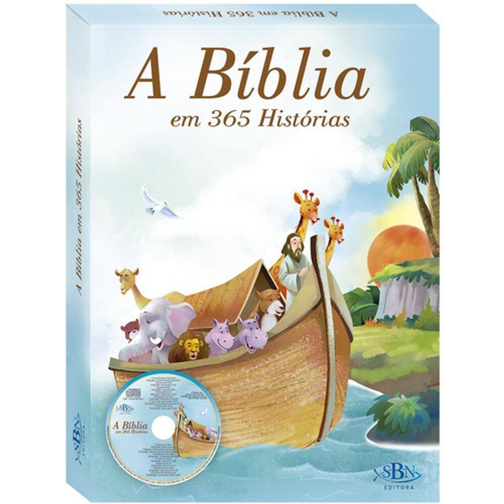 Livro Ilustrado A Bíblia Em 365 Histórias - C/ Cd De Músicas