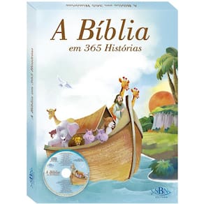 Livro Ilustrado A Bíblia Em 365 Histórias - C/ Cd De Músicas