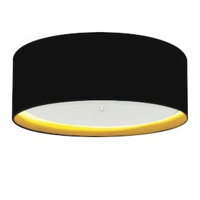 Plafon Banheiro Cilíndrico Cúpula Preto Amarelo
