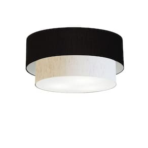 Plafon Banheiro Cilíndrico Cúpula Preto Linho Bege
