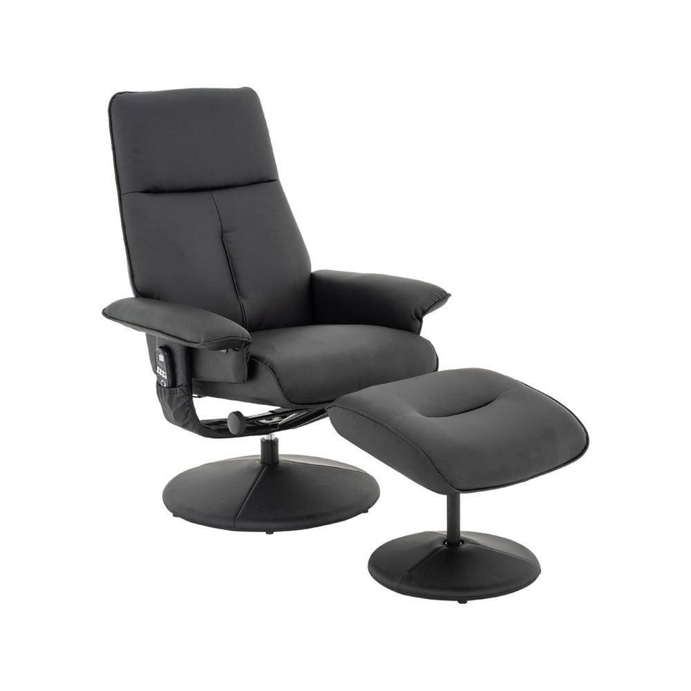 Poltrona de Massagem Nebraska Pu Design Moderno Preto