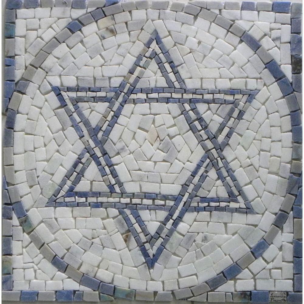 Mandala Simbólica Estrela De David I Nas Cores De Israel