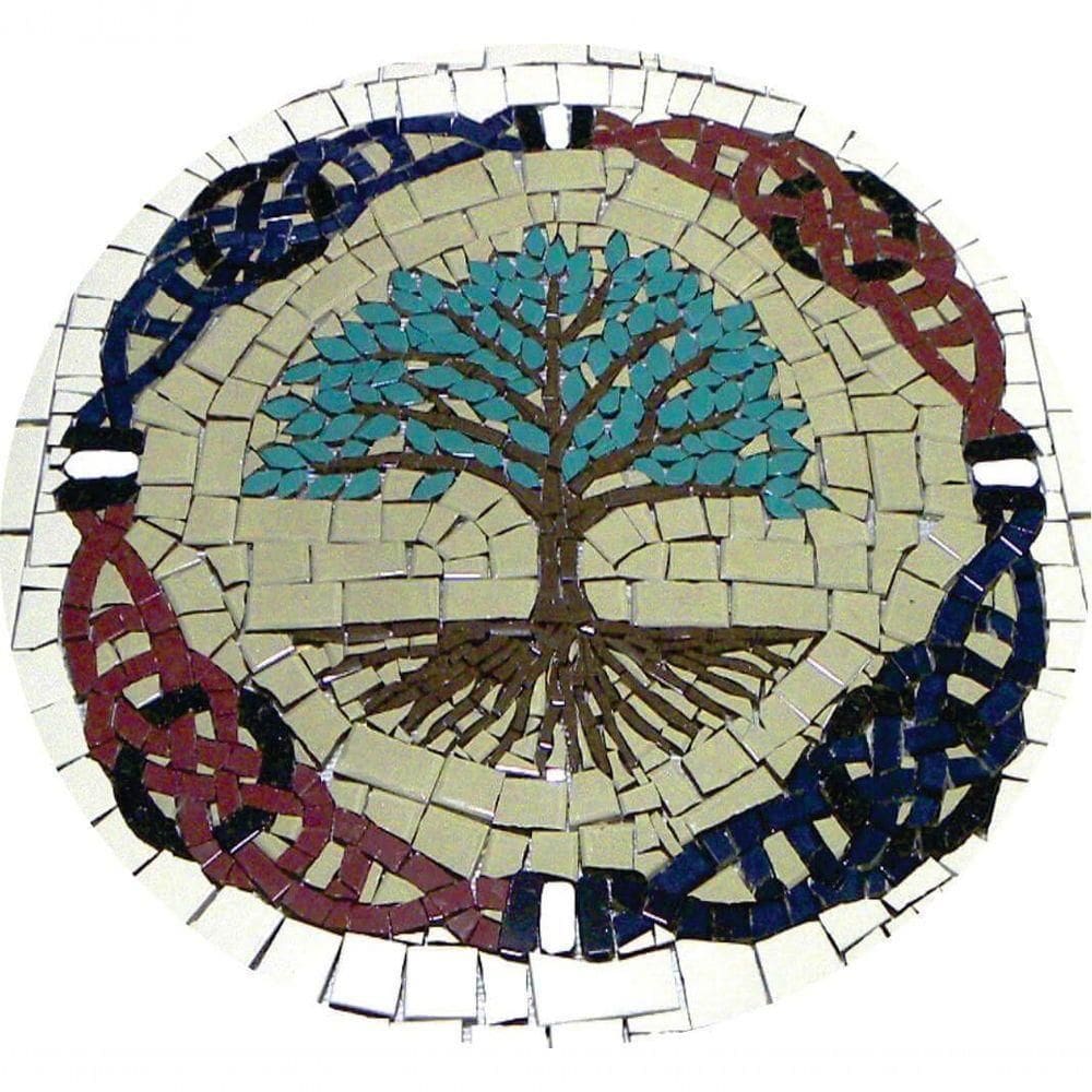 Mosaico árvore Da Vida E Do Conhecimento Celta I Cerâmica Tamanho 90cm