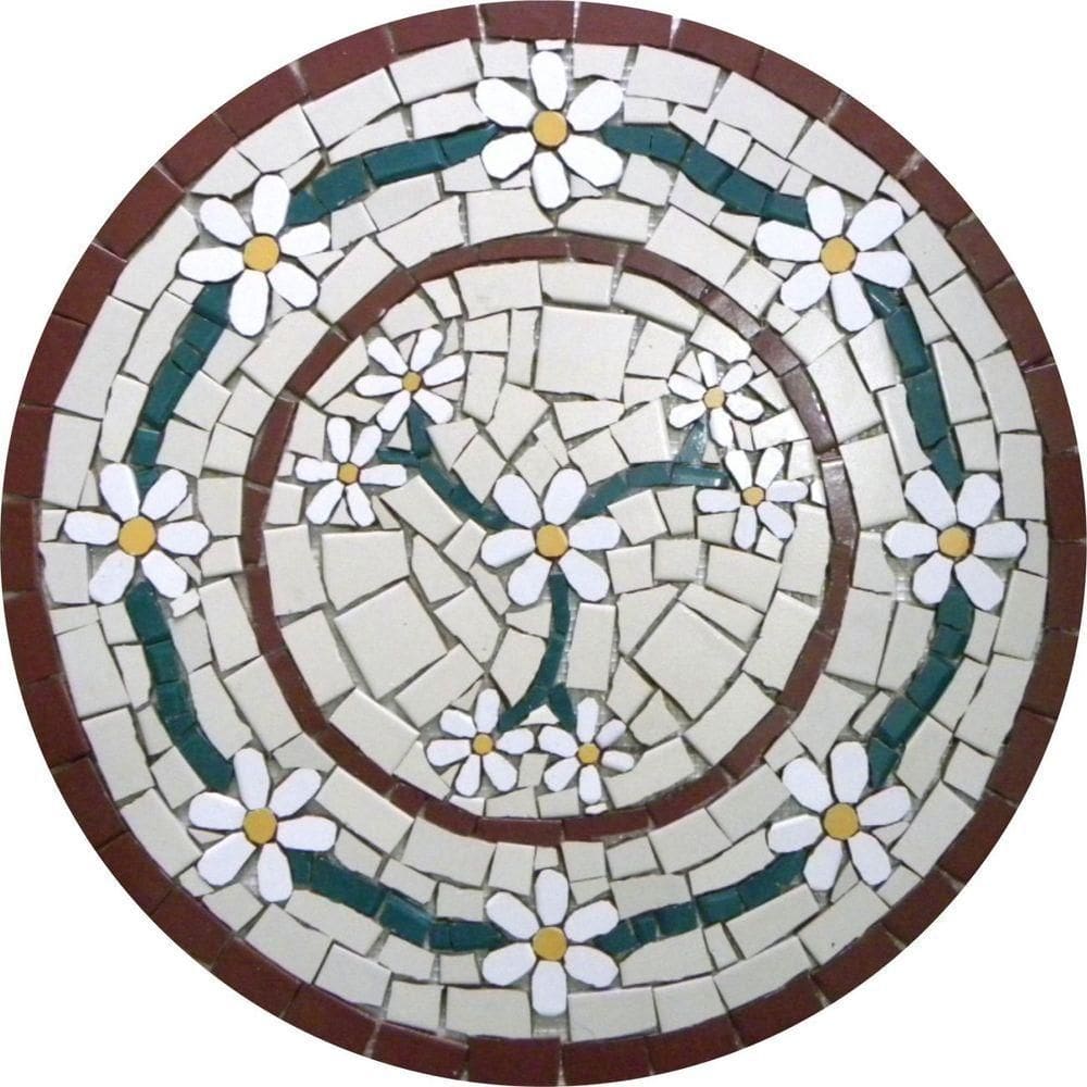 Mandala Mosaico Floral Venezia Cerâmico Tamanho 60cm