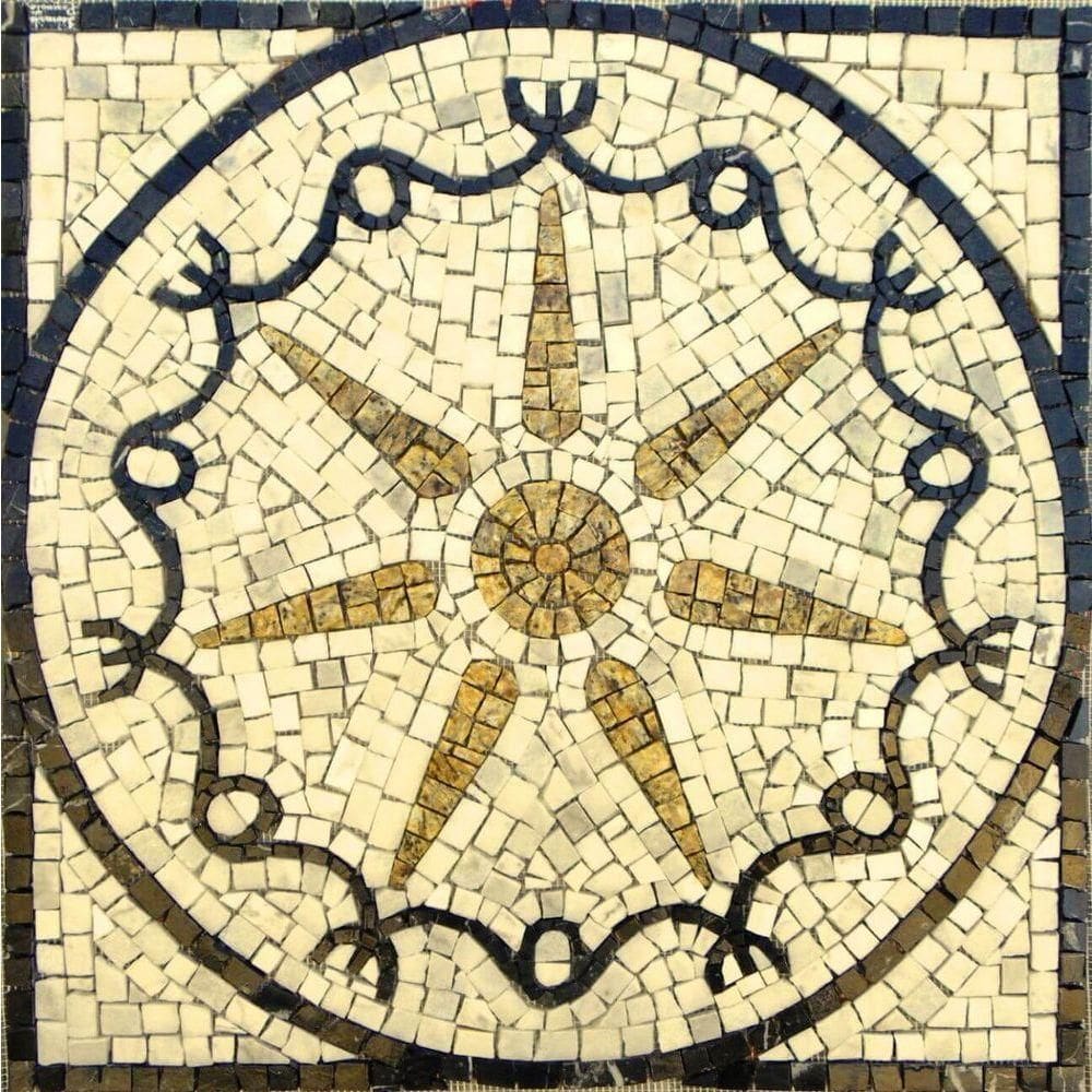 Piso Em Mosaico Romano Estrela E Proteção Em 7 Pontas