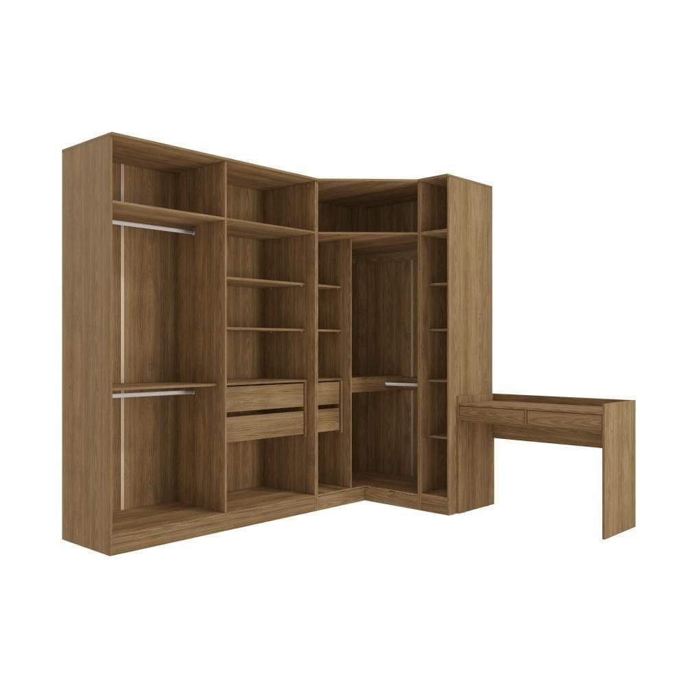 Conjunto Closet Kappesberg Adapt Nogueira 4 Peças 263cm X 235cm