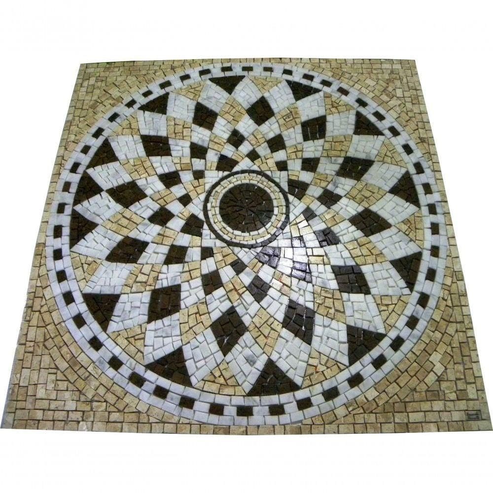 Piso Em Mosaico Romano Semente De Girassol Ii Tamanho 120cm
