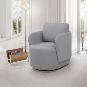 Poltrona Orgânica Sintonia Decorativa Giratória Cinza Claro
