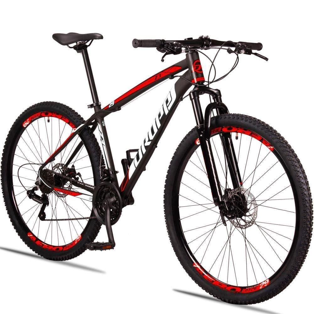 Bicicleta 29 Dropp Z3 Shimano Tz 24 Vel Freio A Disco Mtb Alumínio Preto+Vermelho
