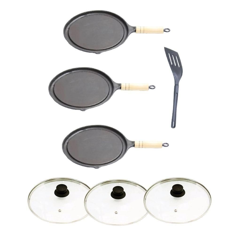 Kit 3 Bifeteiras Antiaderente Redonda Tv 23Cm E Espátula