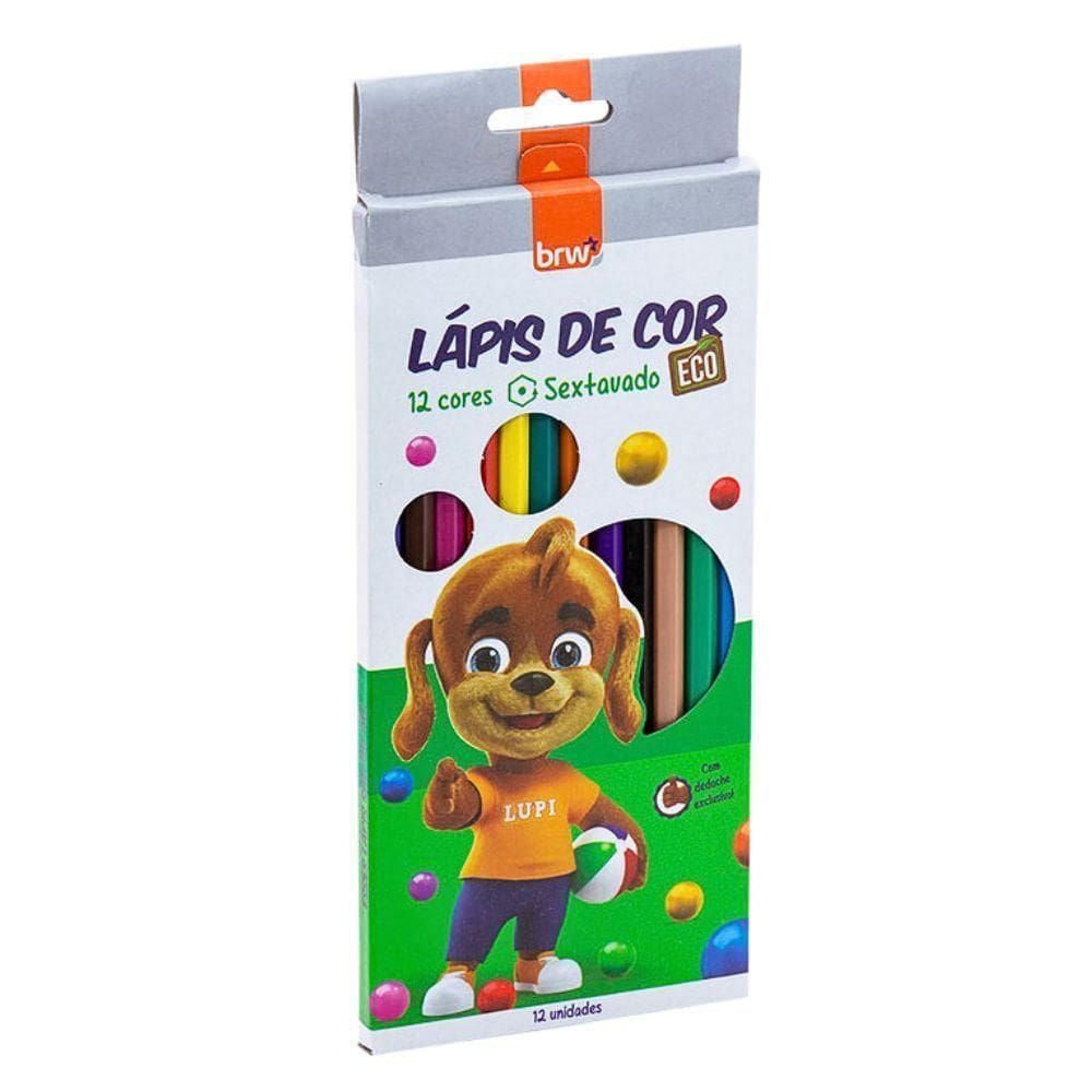 Lápis De Cor 12 Cores Sextavado Eco Brw