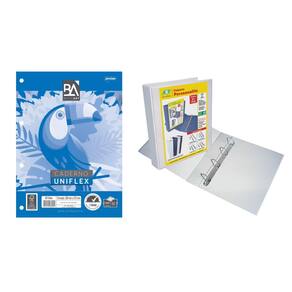 Kit Fichário Universitário 4 Argolas + Bloco 86 Folhas