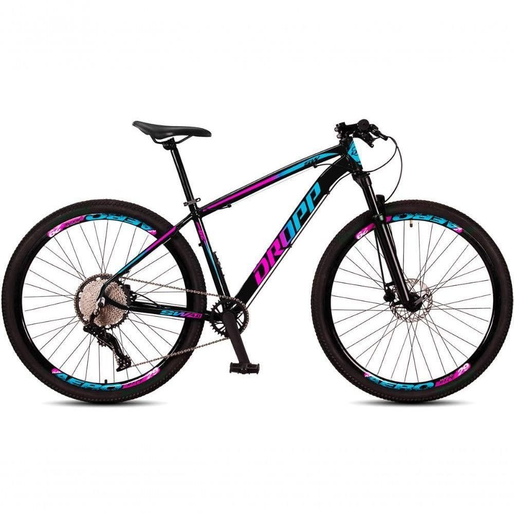 Bicicleta Dropp Sw 12v Aro 29 Freio Hidráulico Suspensão Com Trava Azul+Rosa