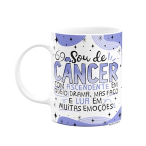 Caneca Divertida Signos - Sou de Câncer - 325ml branca