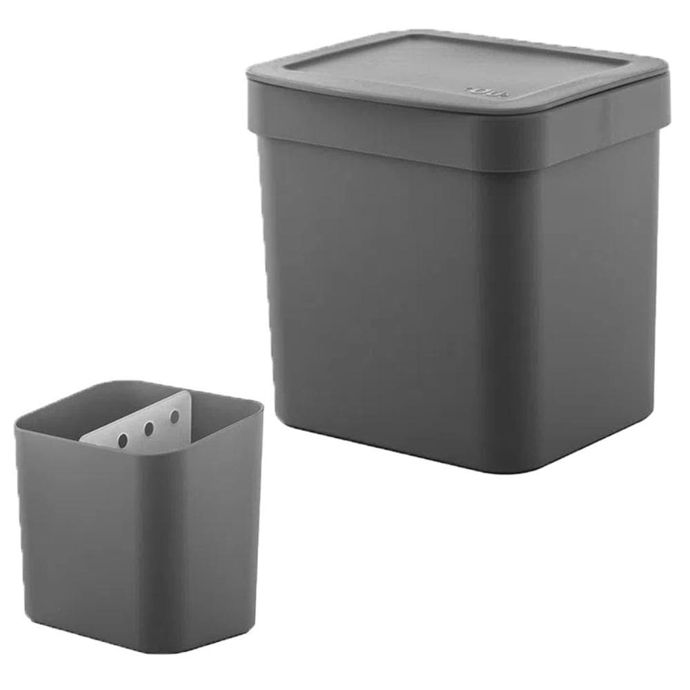 Lixeira 2,5l Trium Ou Compacta Tampa Porta Talheres Organiza