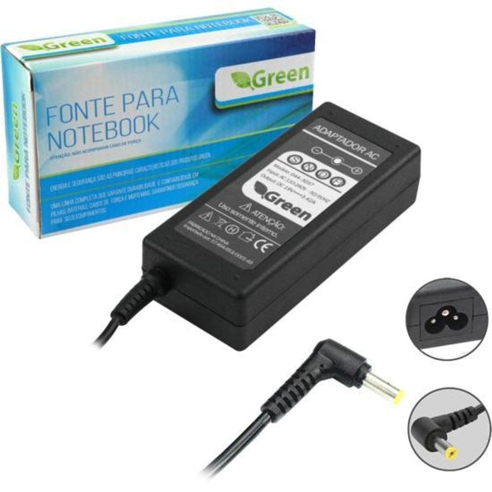 Fonte Para Notebook Acer 19V 3,42A Bivolt 5,5X1,7mm Green [F002]