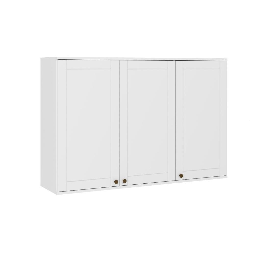 Armário Aéreo Milla 3 Portas Branco MDF 120cm Carraro