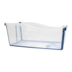 Banheira Infantil Portátil Dobrável Transparente Azul - Clingo