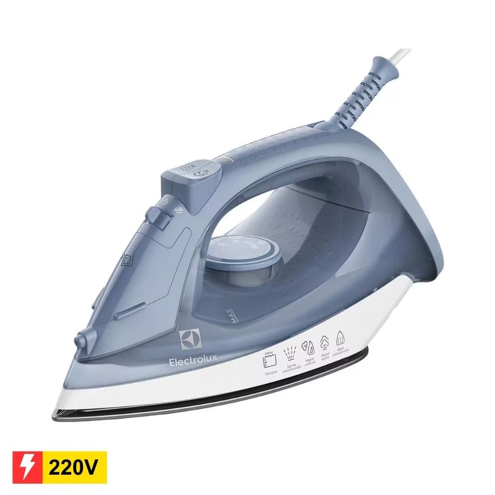 REEMBALADO: Ferro de Passar a Vapor Electrolux Efficient ESI10 com Spray Azul - 220V