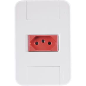 Conjunto 4x2 Com 1 Tomada 2p+t 20 A 250 V Tramontina Tablet Branco E Vermelho