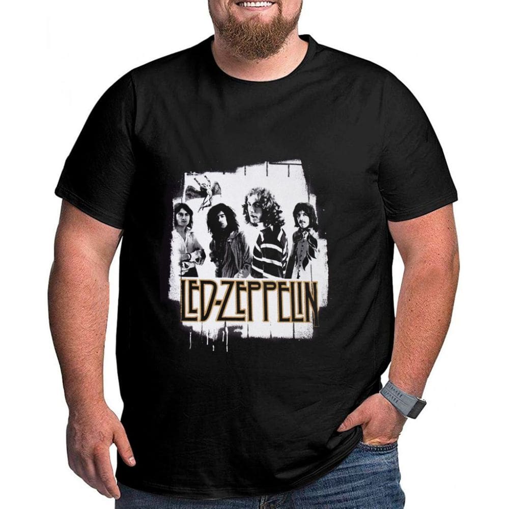 Camiseta Masculina Estampada 100% Algodão Fio 30 Penteado Premium Led Zeppelin Plus Size Tam Especial