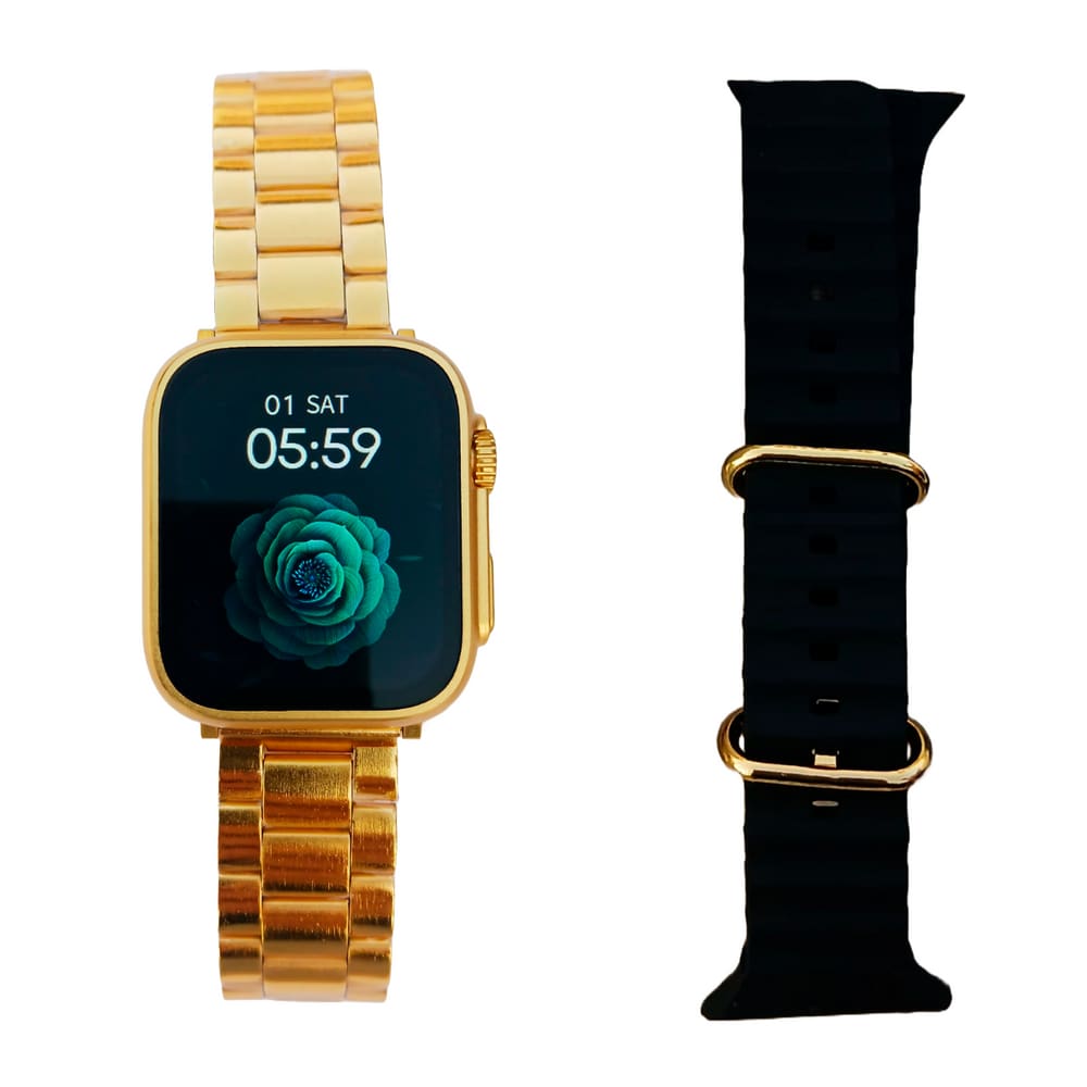 Smartwatch Ultra Mini Gold 41mm Serie 9 Chamadas 2 Pulseiras