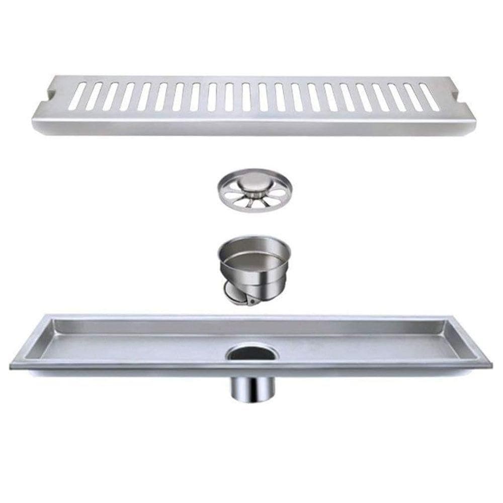 Ralo Linear 30cm Inox Banheiro Higiênico