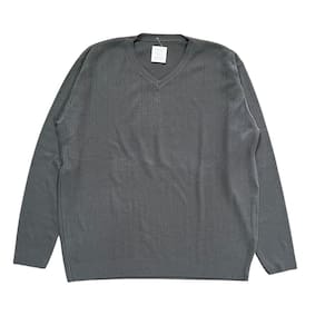 Blusa Suéter Manga Longa Tricot Masculino G1 Cinza