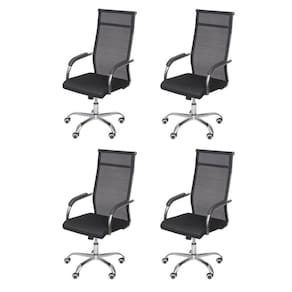 Kit 4 Cadeiras para Escritorio Presidente Alta Roma 3312 Preto