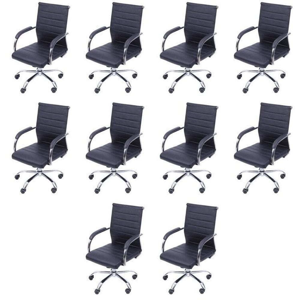 Kit 10 Cadeiras para Escritorio Diretor Esteirinha Florenca 3322 Preto