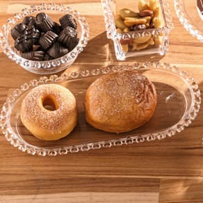 Travessa Oval de Cristal Pearl 24cm x 12cm x 2cm