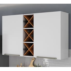 Armário Aéreo 2 Portas 2 Prateleiras Favorita Branco