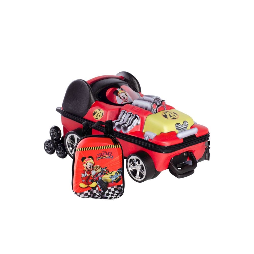 Kit Mochila De Rodas Mickey Mouse 3D Lancheira Escolar