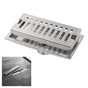 Ralo Linear Aço Inox 30cm Banheiro Lavabo Area Externa Anti Odor Anti Inseto Piscina Quintal Seguro